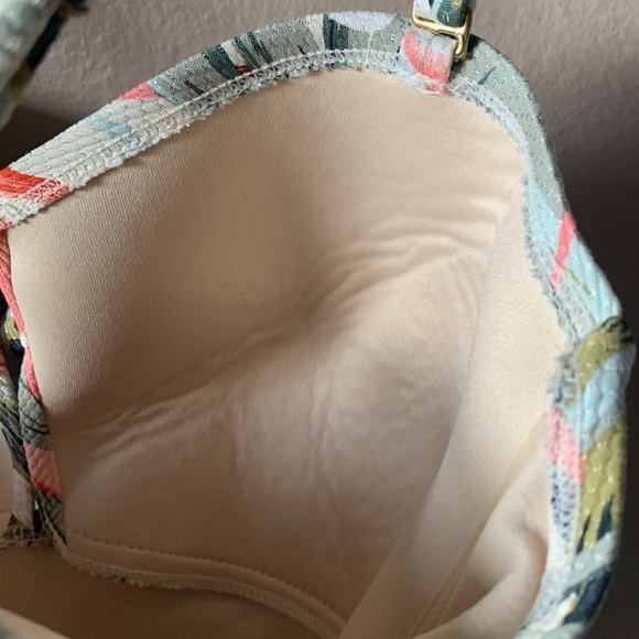 KONA SOL Pique Bandeau High Coverage Tropical Palm One-Piece Swimsuit - Picture 12 of 14